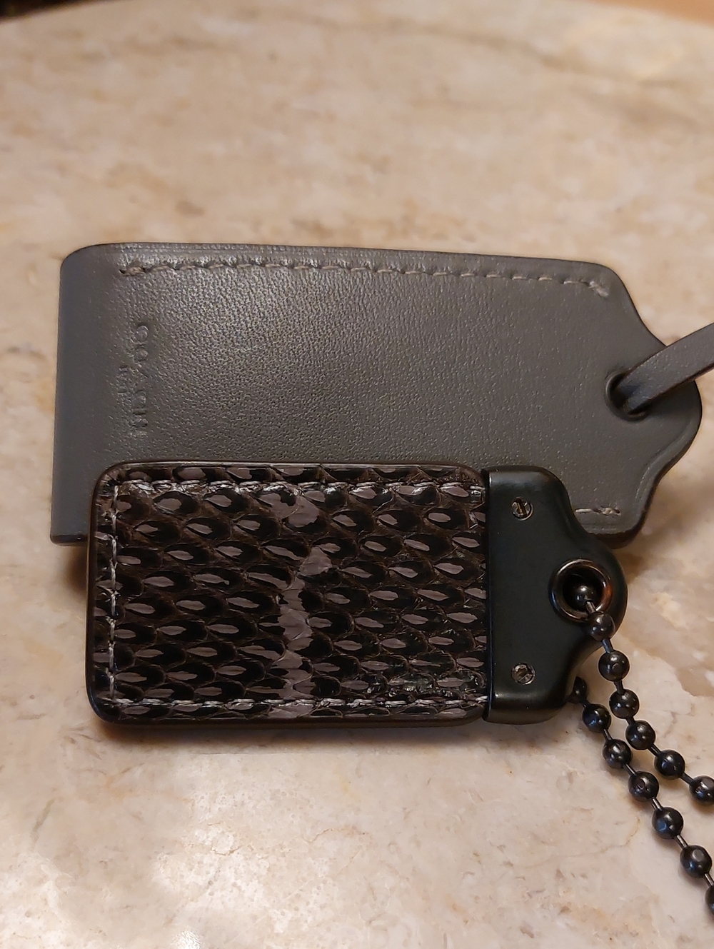 Coach 🐍1941 Exotic Python Clotchette & Hang Tag Heather Grey Gunmetal Rogue - Picture 3 of 8